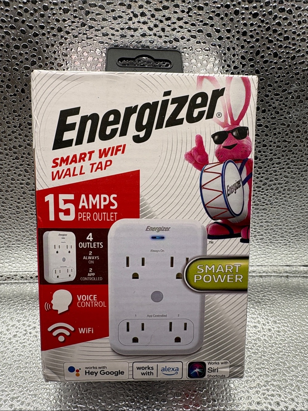 Energizer White Smart WiFi Wall Tap - 15 Amps, Voice & App Control new sealed